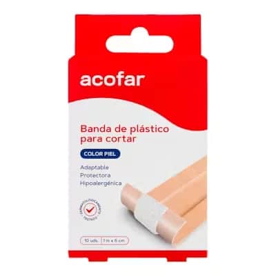 Acofar Band Plas Piel Corte 10 Ud | Apósito Adhesivo