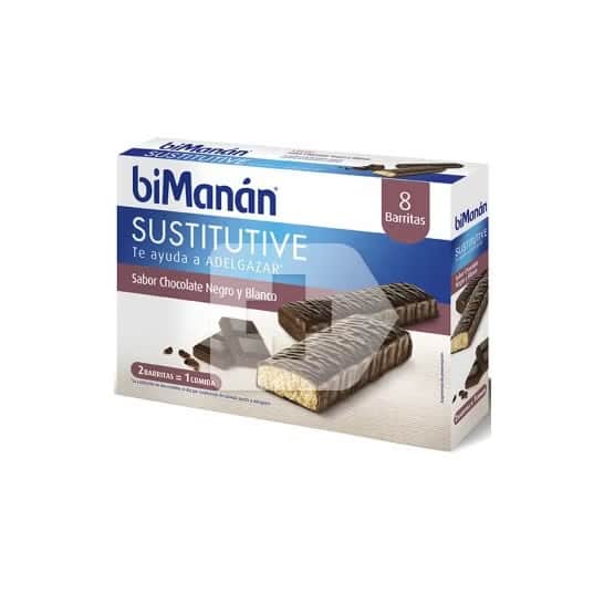 biManán® Sustitutive sabor chocolate negro y blanco 24 barritas
