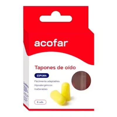 Acofar Tapones Oído Espuma 6 Uds - Protección Ruido