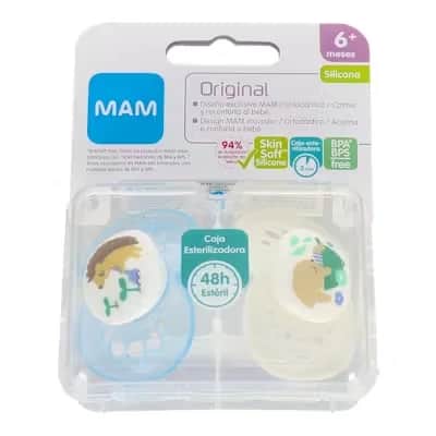Chupete MAM Original Sili Fisio +6M Azul - Prevención de Cólicos