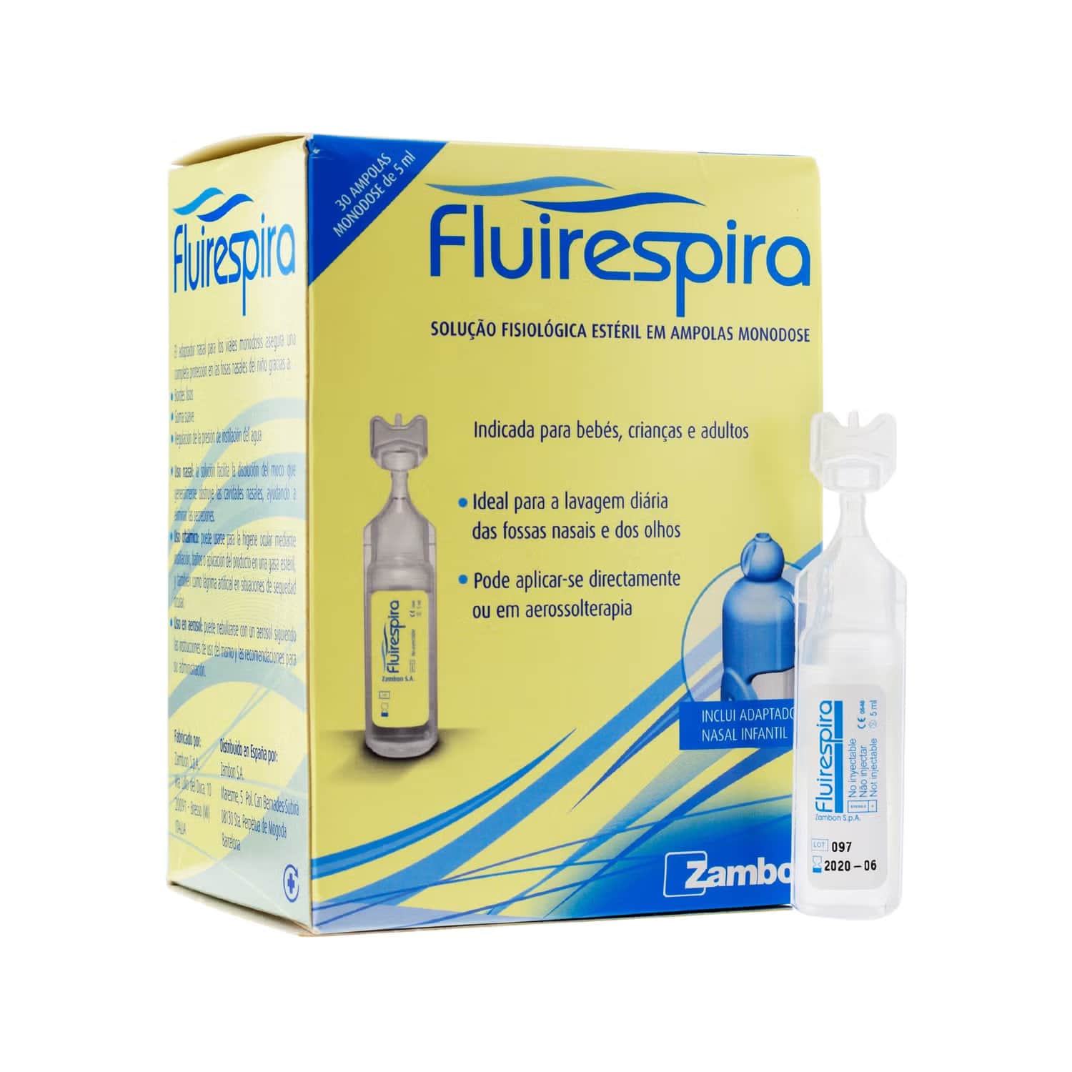 Fluirespira limpieza nasal solución salina con aplicador 30 monodosis