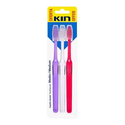 Cepillo KIN Medio 3 Uds - Higiene Bucal