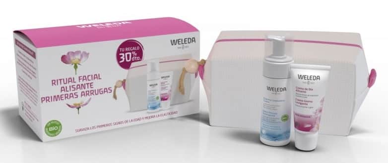 Weleda Pack Rosa Mosqueta Crema de Día Alisante + Espuma Limpiadora + Neceser