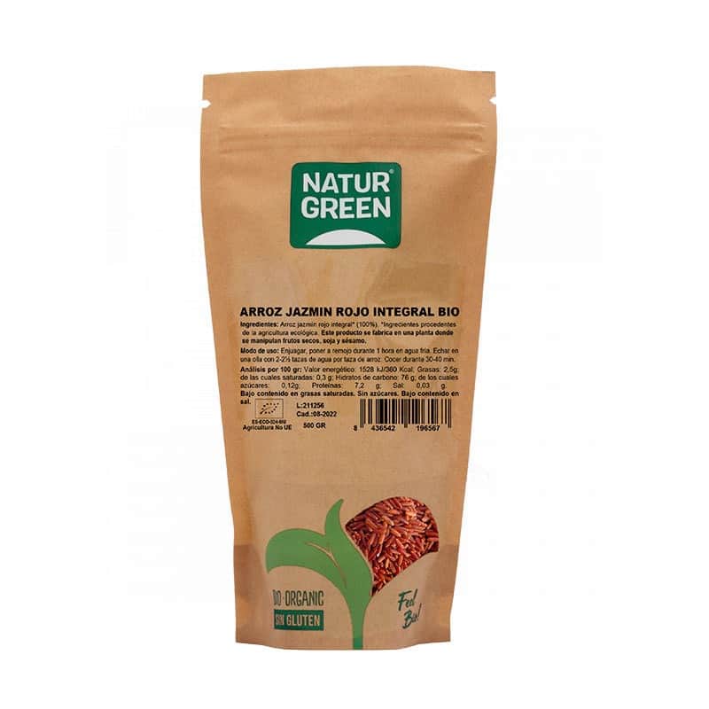 NaturGreen Arroz Jazmín Rojo Integral Bio 500gr
