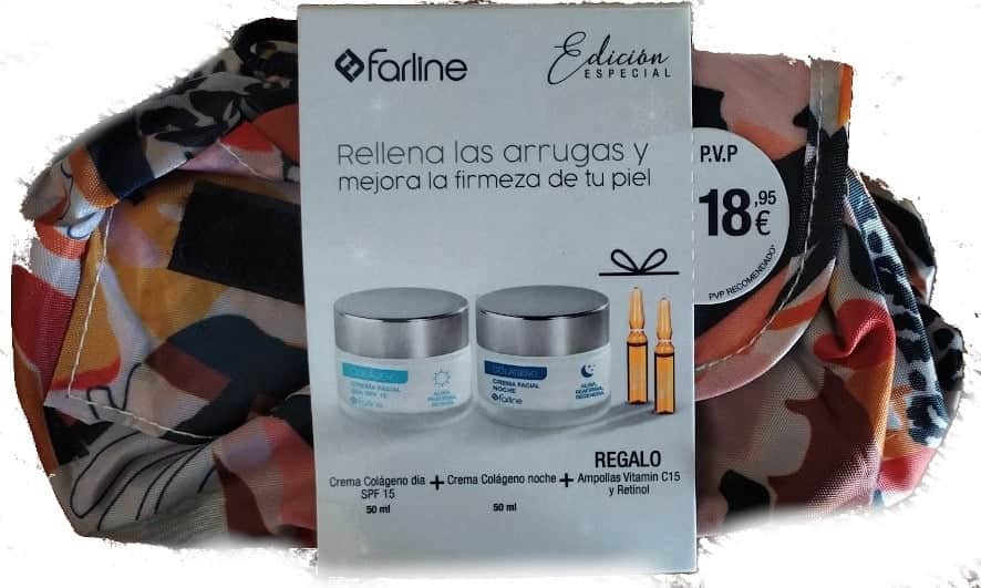 Farline Neceser Crema Colágeno Día SPF-15 50ml + Crema Colágeno Noche 50ml + Regalo Ampollas