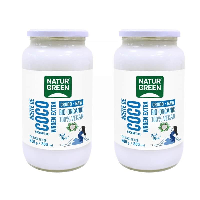 NaturGreen Pack 2x Aceite de Coco Virgen Ecológico 860 ml