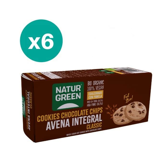 NaturGreen Pack 6x Cookie de Avena Integral Bio 140g