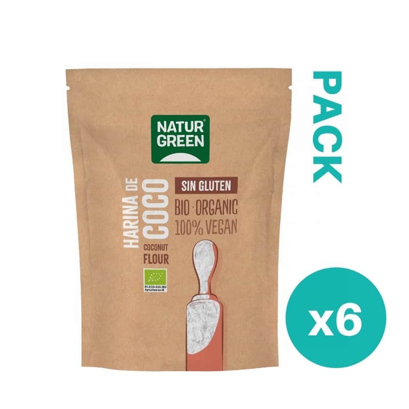 NaturGreen Pack 6x Harina de Coco Ecológica 500 gr
