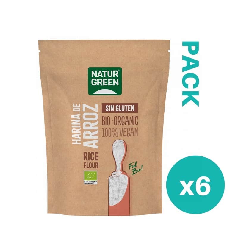 NaturGreen Pack 6x Harina de Arroz Ecológica 500 gr