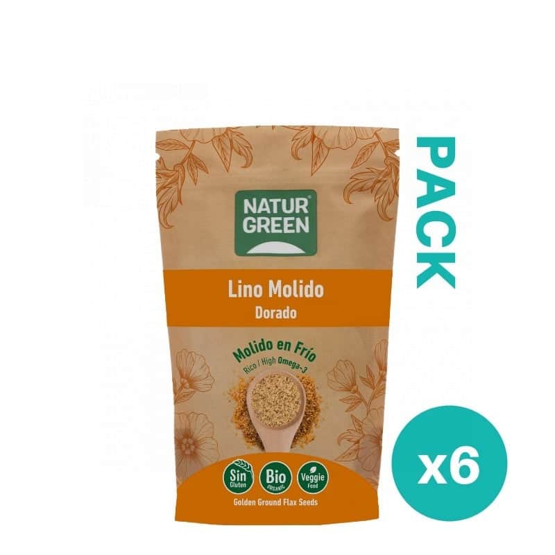 NaturGreen Pack 6x Semillas de Lino Dorado Molido Bio 225gr