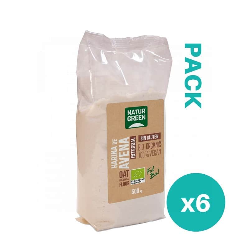 NaturGreen Pack 6x Harina de Avena Integral Bio 500g