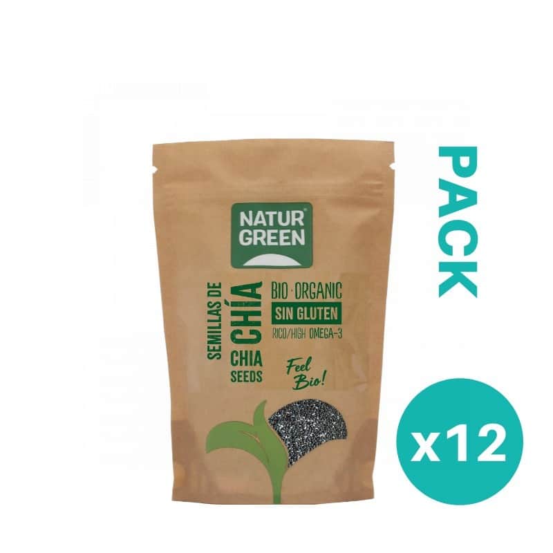 NaturGreen Pack 12x Semillas de Chía Ecológicas 250gr