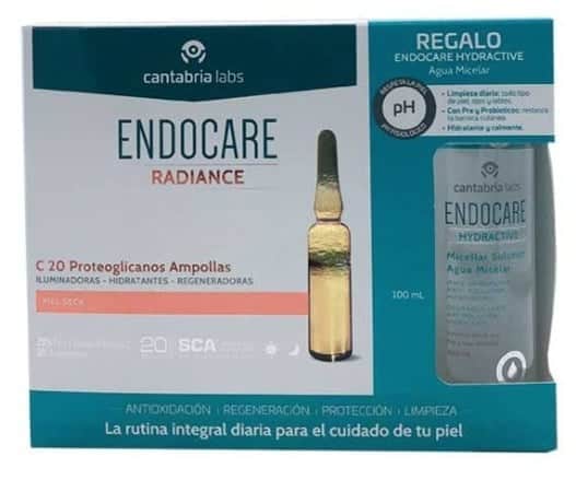 Endocare Radiance C20 Proteo 30 Ampollas + Agua Micelar 100ml regalo