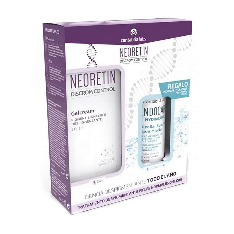 Neoretin Pack Discrom Gel Crema SPF-50 40ml + Endocare Hydractive Micelar 100ml