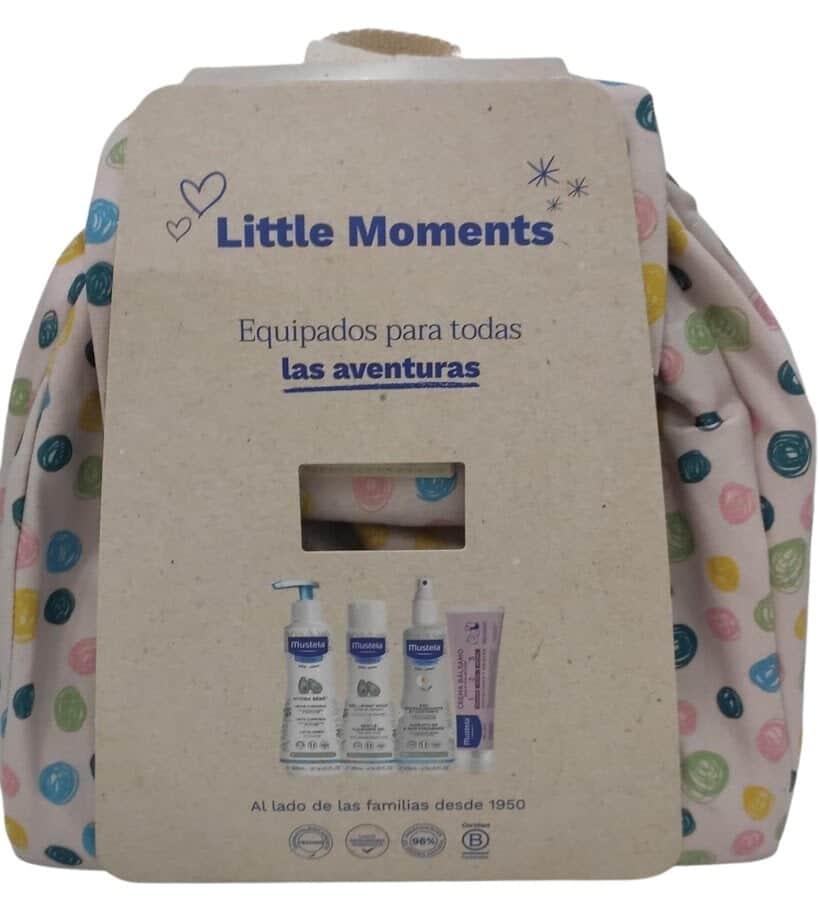 Mustela Mochila Little Moments Rosa Lunares Set 5 Piezas