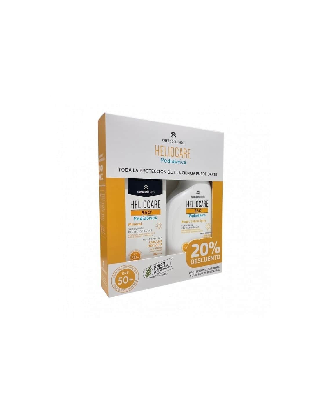 Heliocare Pack Pediatrics Mineral 50ml + Atopic Lotion Spray 75ml