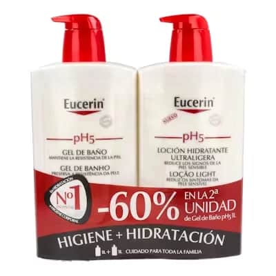 Eucerin Duplo Loción Hidratante Ultraligera + Gel de Baño 1000 ml