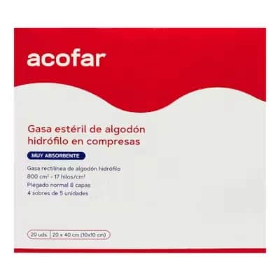 Gasa Estéril Acofar 20x40 cm - Curación de Heridas