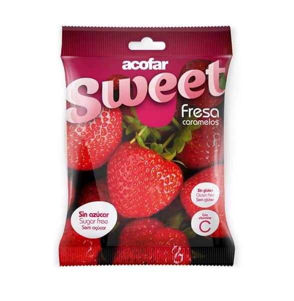 Acofarsweet caramelos azúcar sabor fresa 60g