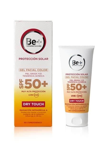 Be+ SPF50+ gel facial piel grasa color 50ml