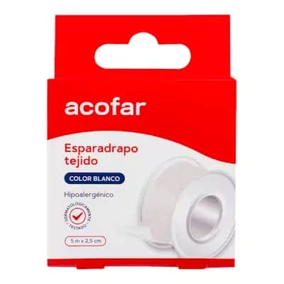 Acofar Esparadrapo Tejido Blanco 5x2,5cm