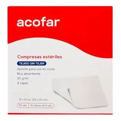 Acofar Compresas Estériles Tejido Sin Tejer 50 Uds