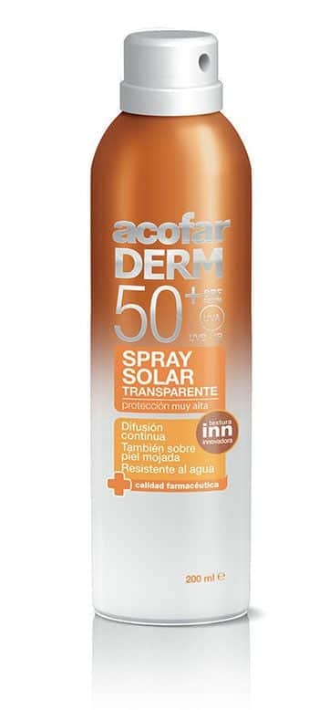 Acofarderm Spray Solar SPF-50 | Protección UVA/UVB