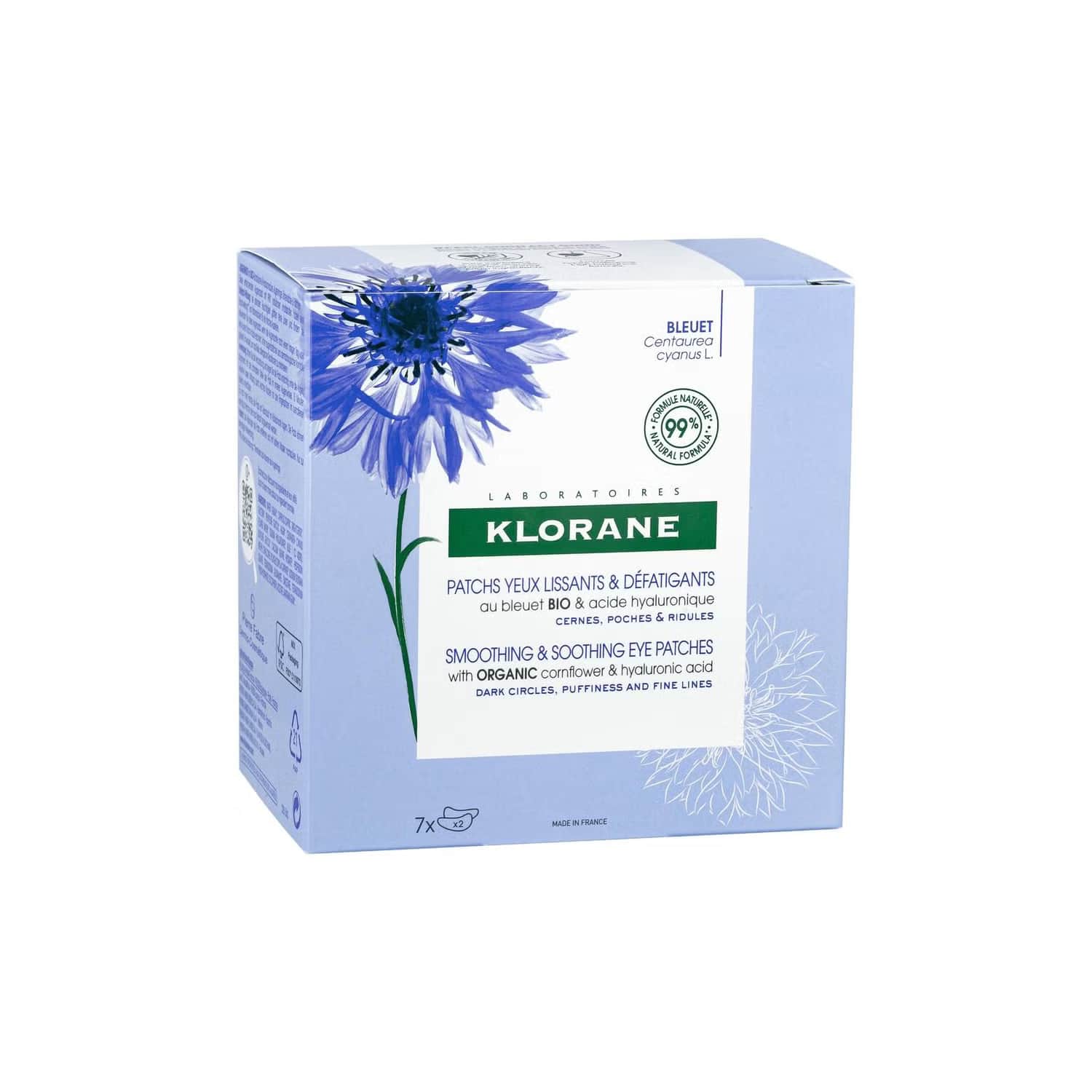 Klorane Parches Alisantes Antifatiga al Aciano 7 sobres x 2 parches