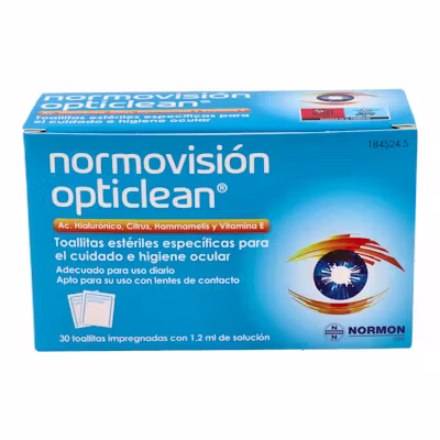Normovisión Opticlean Toallitas Estériles 30 Uds