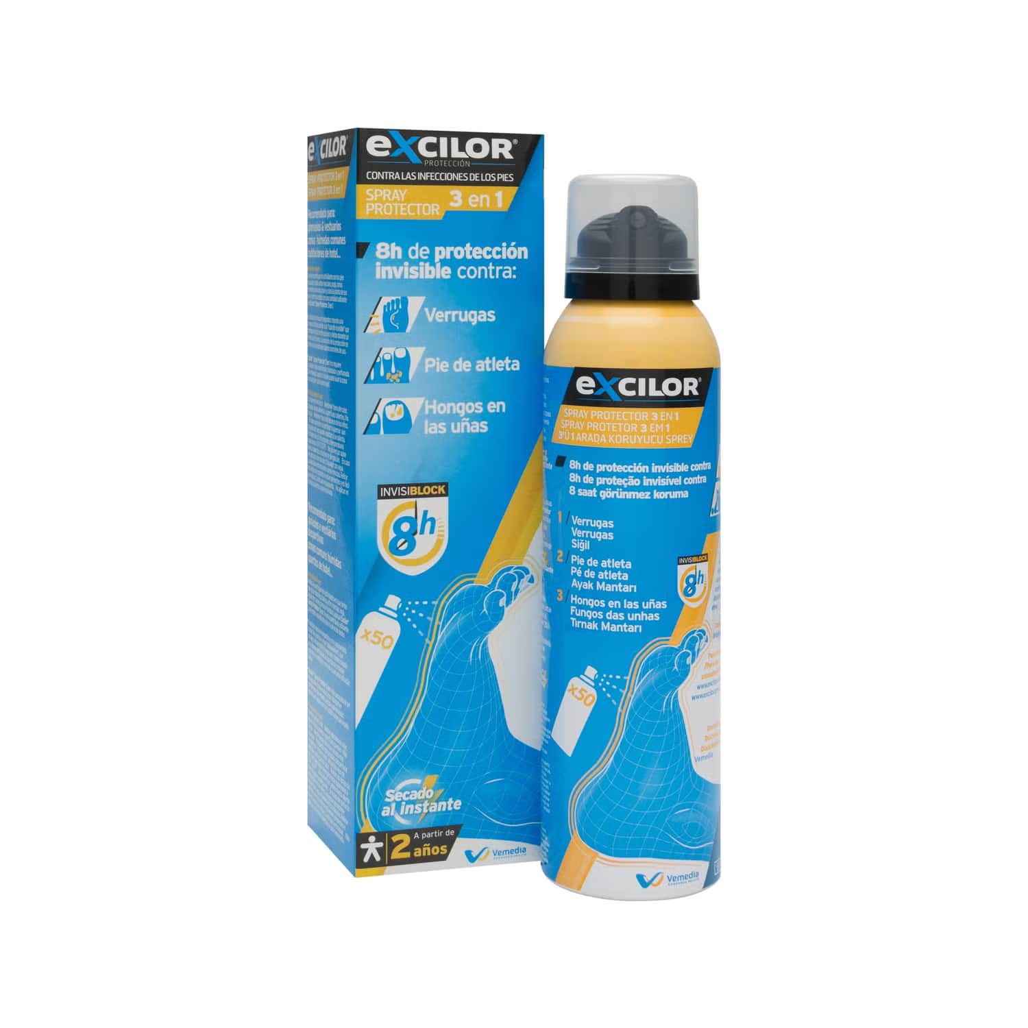 Excilor® Spray Protector 3 en 1 - Hongos Pies