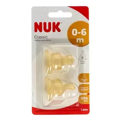 Tetina NUK Classic Látex Flujo M - Bebés 0-6 Meses