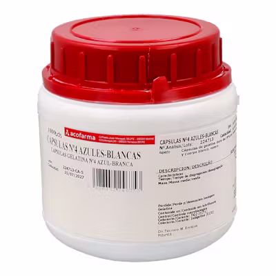 Cápsulas Gelatina Acofar N4 Azul-Blanco 1000 Un