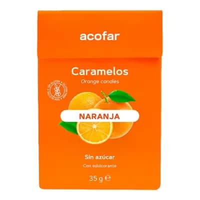 Acofar Caramelos Naranja Sin Azúcar - Alivio de Garganta