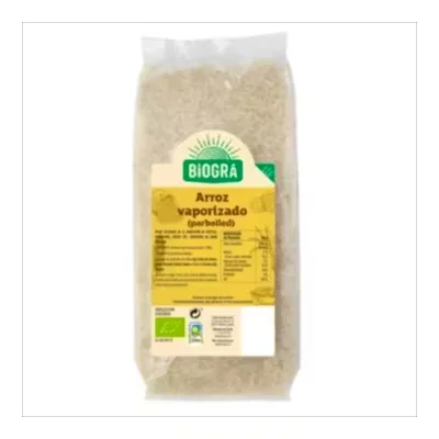 Biogra Arroz Vaporizado Bio 500g | Cocción Rápida