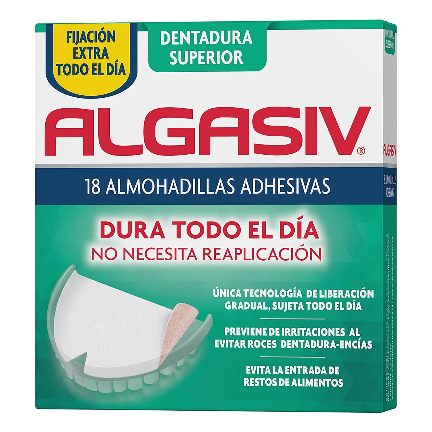 Algasiv Almohadillas Adhesivas para Prótesis Superior 18uds