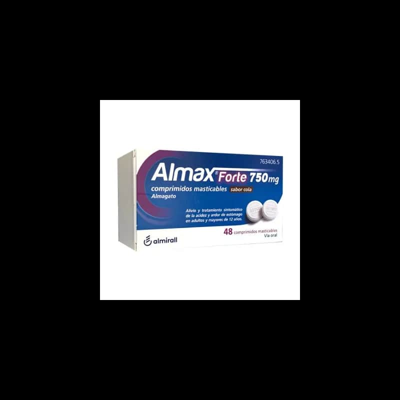 ALMAX FORTE 750 MG 48 COMPRIMIDOS MASTICABLES SABOR COLA