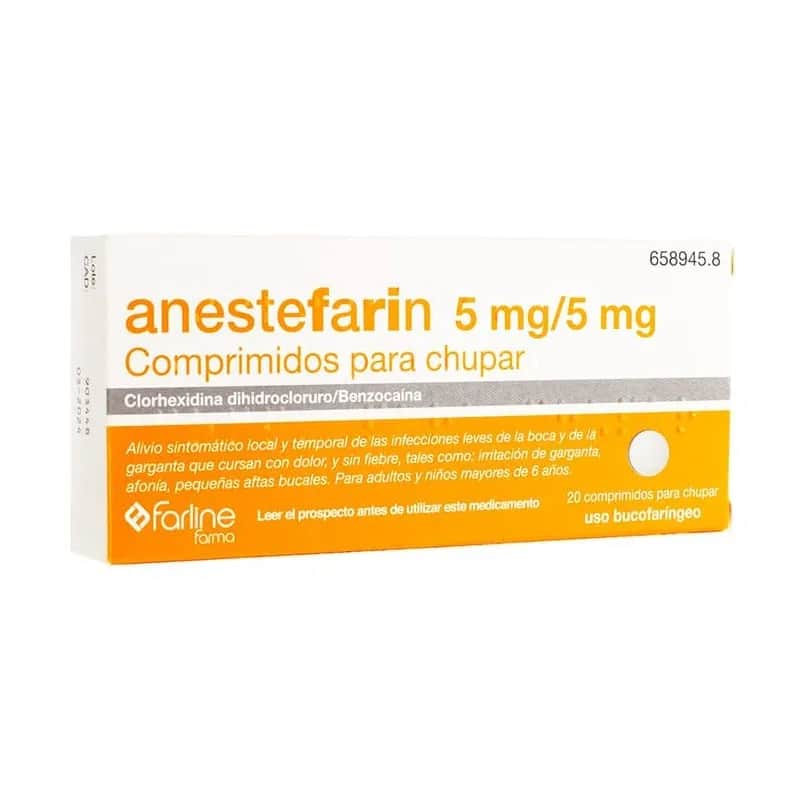 ANESTEFARIN 5 MG/5 MG 20 COMPRIMIDOS PARA CHUPAR