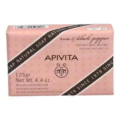 Apivita Jabón Rosa Pimienta 125G - Limpieza Tonificante