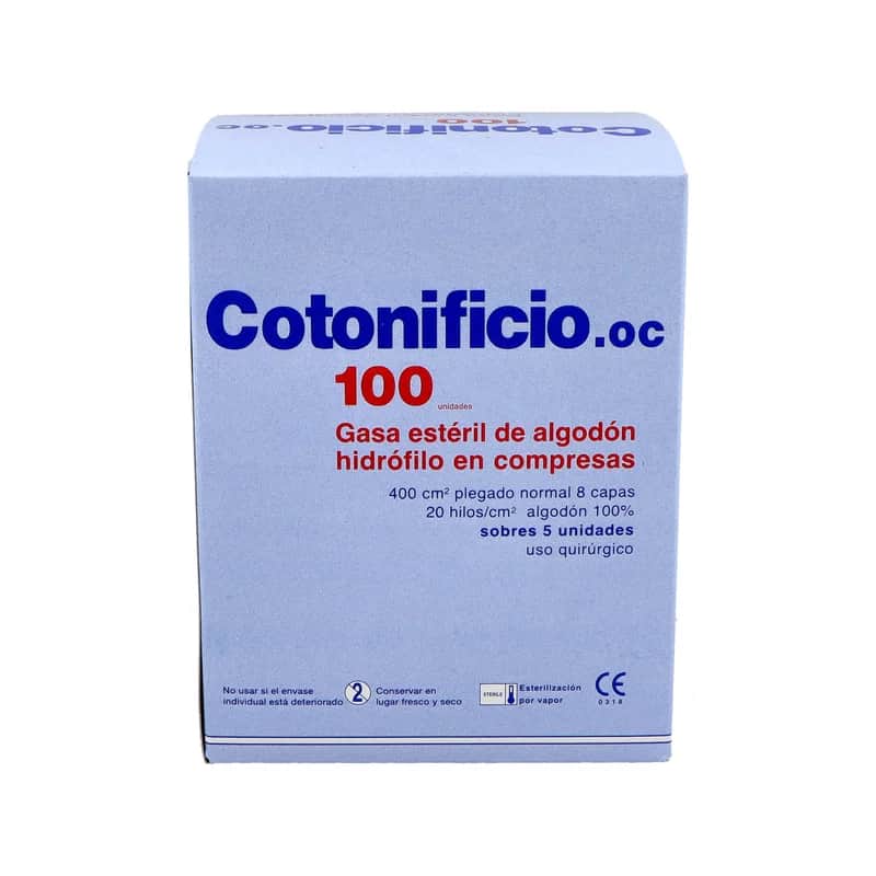 Gasa Estéril Cotonificio - 100 Unidades