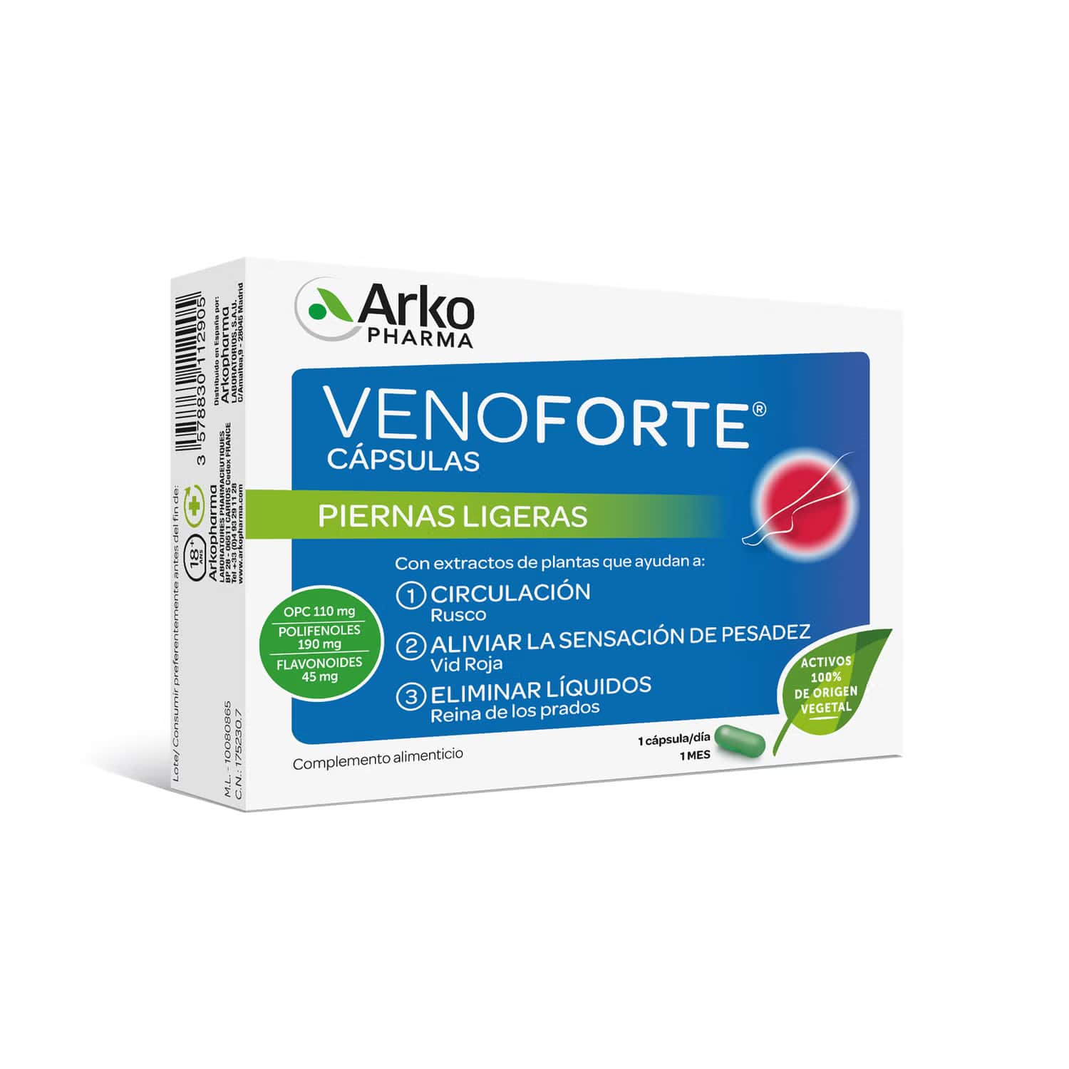 Arkopharma Venoforte Cápsulas Piernas Ligeras 30caps