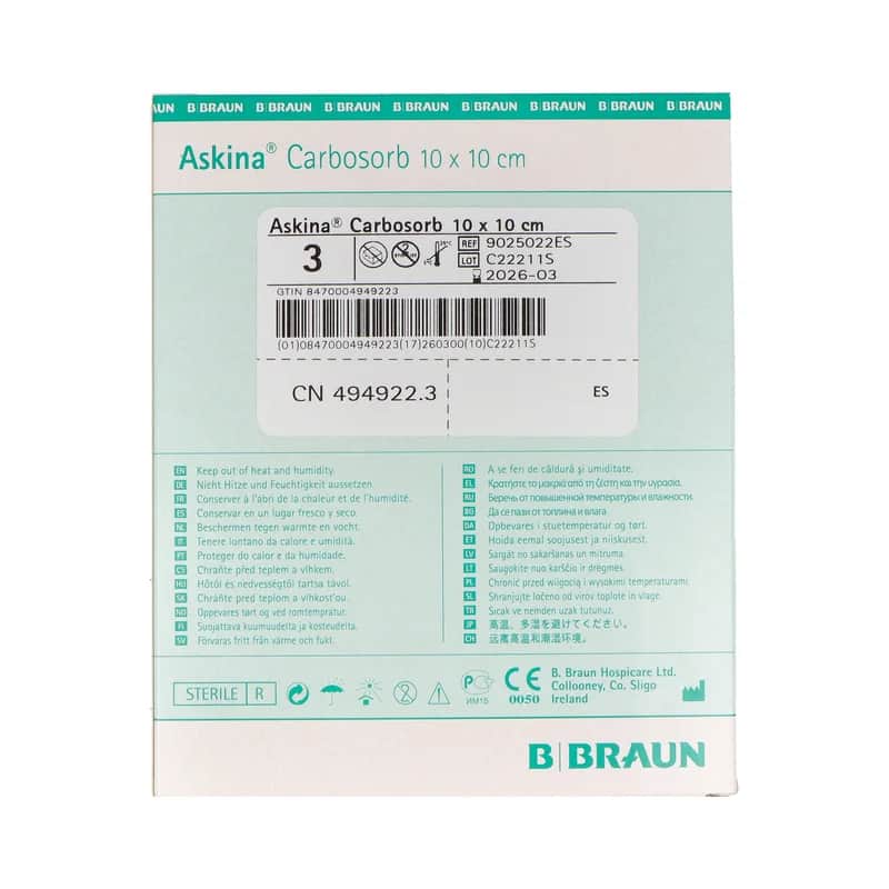 Askina Carbosorb Est 10x10cm | Apósito Carbón