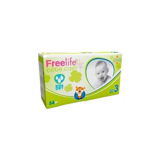 Bebé Cash Freelife pañales talla 3 54uds