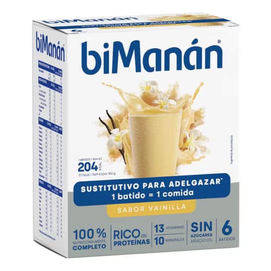 biManán Batido Sustitutivo Sabor Vainilla 6uds