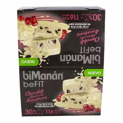 Bimanan Befit Barra Choco Blanco Arándanos 20U - Snack Saludable