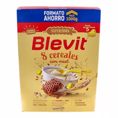 Blevit Super Fibra Cereales y Miel | Papilla Infantil Natural