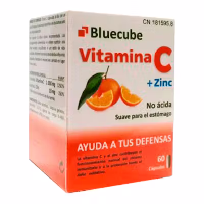 Vitamina C + Zinc Bluecube 60 Caps - Inmunidad
