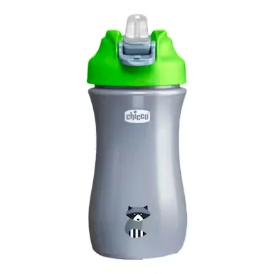 Chicco Vaso Pop-Up Verde 2Y+ - Pajita Blanda Segura