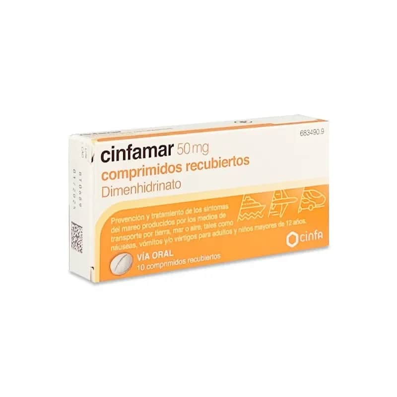 Cinfamar 50mg 10 Comprimidos - Mareo Transporte