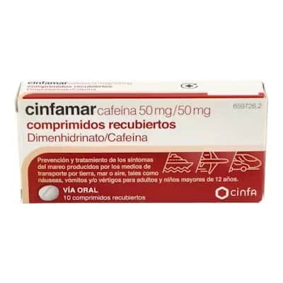 Cinfamar Cafeína 10 Comp - Mareo en Viajes