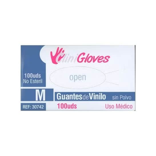 CliniGloves Guantes de Vinilo Sin Polvo Talla L 100uds